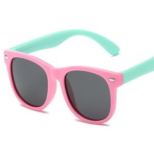 Veiliger Siliconen Babybril Mode UV400 Gepolariseerde Kinderen Zonnebril Kleur Match Zonnebril 18 Kleuren Whole228A