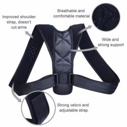Veiligheid 1xUnisex Verstelbare rugbrace ondersteuning Invisible schouderhouding Corrector Spine Neck Correction Belt Home Office Sport