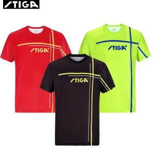Sécurité 2019 Nouvelle arrivée Stiga Table Tennis Vêtements Sports Versons sportifs Séchés rapides à manches courtes Ping Pong Shirt Badminton Sport Jerseys
