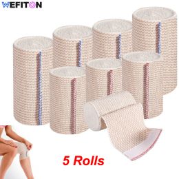 Safety 5 Rolls Premium Elastic Bandage Wrap,Cotton Latex Free Compression Bandage Wrap with SelfClosure,Support & First Aid for Sports