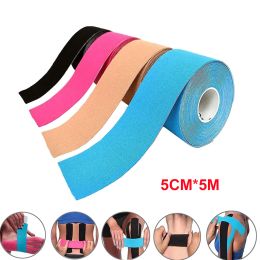 Sécurité 5cm * 5m Sport Kinesiology Tape Athletic Elastic Kneepad Muscle Doule Relief Knee Taping Fitness Running Tennis Swimming Football