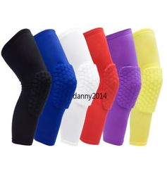 Genouillères de basket-ball de sécurité pour adultes, coussinets antidérapants en nid d'abeille, support de genou longue jambe, compression du mollet, rotule, cyclisme, sport, genou Pr6425565