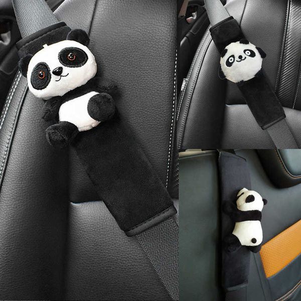 Accessoires de ceintures de sécurité 1pc mignon dessin animé Panda Animal couverture de ceinture de sécurité de voiture ceinture de sécurité harnais coussin Auto bandoulière protecteur Pad pour enfants/enfants T221212