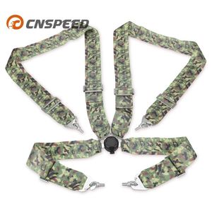 Ceintures de sécurité Accessoires Ceinture de sécurité de course réglable Harnais de sécurité Voiture Auto Universal 4-Point Camlock Quick Release Camouflage