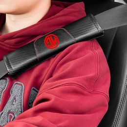 Cinturones de seguridad Accesorios para MG EZS GS Hevtor MG3 MG5 MG6 Zero 2 unids Fibra de carbono Cuero Cubierta del cinturón de seguridad del automóvil Cinturón de seguridad del automóvil Almohadilla para el hombro Accesorios para auto T221212