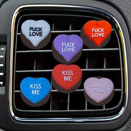 Ceintures de sécurité Accessoires Valentin Day Love Cartoon Car Air Vent Clip Square Head Outlet Per Clips Fraiseurs Diffuseur Conditionneur pour Oteun