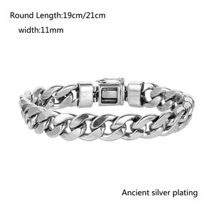 Boucle de sécurité Tennis hommes Bracelet bouddha Bracelet Antique couleur argent Bracelets Punk hommes gourmette chaîne bijoux cadeaux