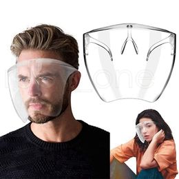 Veiligheidsautomaat met glazen frame transparant volledig gezicht cover beschermend masker anti-mist gezicht schild wissen ontwerper maskers rra3577