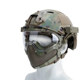 Sécurité Full Covered Military Airsoft Casque Tactical Combat Combat Protective Mask Outdoor Shooting CS Wargame Paintball Casque Masque