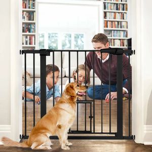 Barrières de sécurité pour chiens, large et haute, Durable, pour animaux de compagnie, facile à traverser, avec porte pour escaliers, portes de maison, 295405 pouces, 231213