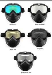 Gafas de seguridad Mascarilla a prueba de viento A prueba de polvo Protección UV Gafas Máscara Extraíble Bicicleta Motocicleta Gafas tácticas Máscaras envío gratis