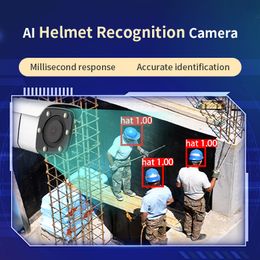 Veiligheidshelmidentificatiesysteem ai gedragsbewakingscamera veiligheidsbewaking op locatie akoestisch-optisch alarm