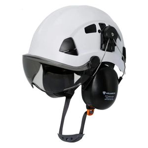 Casques de sécurité avec visière, casque rigide, cache-oreilles avec lunettes, construction ABS, casquettes de sécurité réglables pour l'équitation en plein air, l'escalade, 240322