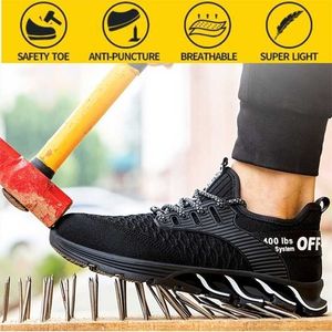 Chaussures d'assurance de sécurité Protection anti-écrasement pour hommes Déodorant respirant pour femmes d'été Anti-dérapant pour hommes 211217