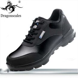 Sécurité Mens Antismashing Antipiercing Steel Toe Cap Casual Mode Printemps et Automne Cuir Outillage Bottes Chaussures Plates Y200915