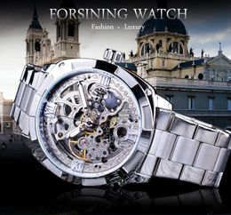 Veiligheid Heren Handen Vouwen Automatische Sluiting Zilver Monstering Tophorloges met Merk Luxe Transparante Horloges Lichtgevend DSNSW