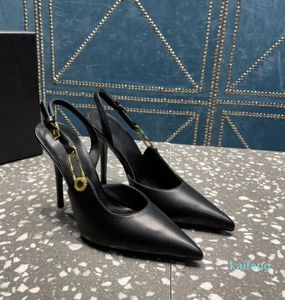 Spilla da balia Slingback pelle di vitello verniciata Décolleté scarpe altissimi tacchi a spillo sandali a punta scarpe eleganti da donna firmate di lusso Calzature da sera 01