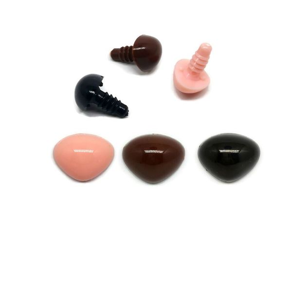 Seguridad de plástico negro/rosa/narices marrones para muñeca de osito de peluche Accesorios de bricolaje para juguete de animal relleno 4.5 mm-18 mm 100pcs/lote barco gratis