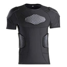 Sécurité Rugby Rembourré Chemise Hommes Football Gardien Maillots En Plein Air Éponge Football Formation Sportswear Protecteur Gear Vêtements Coude 240116