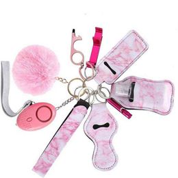 Veiligheid Zelfverdediging Keychain Set for Women Girl Persoonlijk alarm mini Product Multi Genshin Impact Accessoires EMO Kerstcadeau H1278D