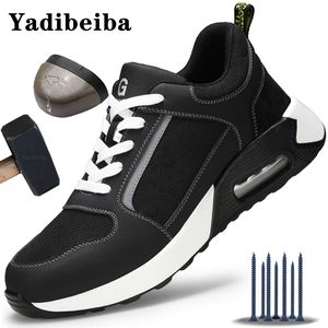 Chaussures de sécurité coussin d'air chaussures de sécurité hommes femmes travail baskets léger respirant hommes chaussures de travail en acier orteil bottes de travail de sécurité anti-crevaison 230801