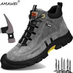 Chaussures de sécurité AMAWEI été chaussures de sécurité antidérapantes pour hommes bottes de travail industrielles sécurité acier orteil anti-crevaison baskets indestructibles 230720