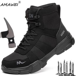 Chaussures de sécurité AMAWEI bottes de travail chaussures de sécurité indestructibles hommes chaussures à bout en acier baskets anti-crevaison chaussures pour homme chaussures femmes chaussures de travail 231130