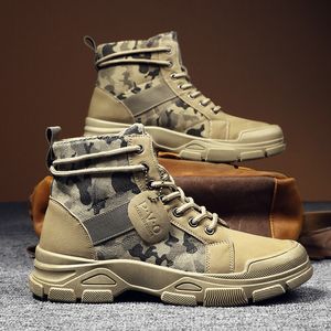 Chaussures de sécurité automne bottes militaires pour hommes Camouflage désert bottes baskets montantes chaussures de travail antidérapantes pour hommes Buty Robocze Meskie 230203