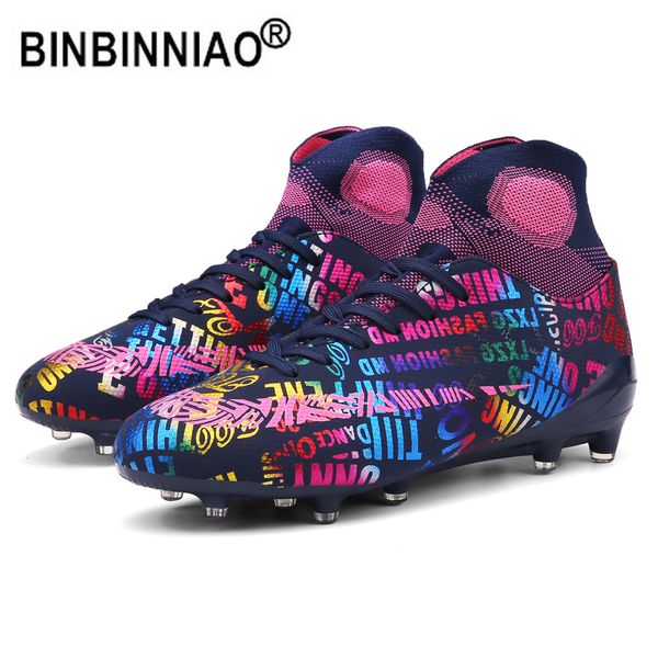Chaussures de sécurité BINBINNIAO Plus grande taille 33- chaussures de football de gazon originales hommes AG chaussures de Football enfants garçons crampons de football 230519