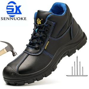 Chaussures de sécurité bottes Homme Capure d'orteil en acier pour usure de travail Boots industriels Protection de l'homme pour les pieds étanche 240504