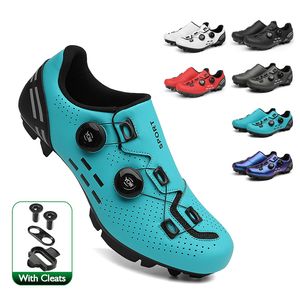 Chaussures de sécurité carbone cyclisme vtt crampons hommes vitesse plate vélo de route baskets femmes vélo de montagne SPD pédales course vélo chaussures 220922