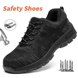 Chaussures de sécurité Comfort Men Boots Indestructible Work Fashion Casual Sneakers Mas Male Security Protection 240419