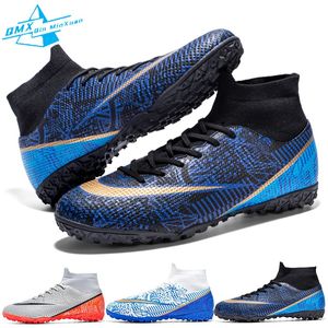 Veiligheidsschoenen Voetbalschoenen Heren TF/FG Lijst Blauw Hoge antislip Outdoor Voetbalschoenen Kids Student Indoor Soccer Training Sneakers 231216