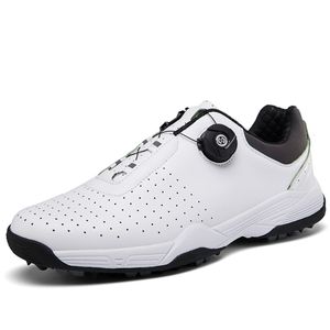 Veiligheidsschoenen Hoge kwaliteit Men Professionele golf waterdichte spikes Sneakers Black White Trainers Big Size Women 230211