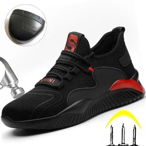 Chaussures de sécurité Chaussures indestructibles Chaussures de travail de sécurité pour hommes avec embout en acier Bottes anti-crevaison Baskets légères et respirantes 231116