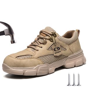 Chaussures de sécurité Chaussures de sécurité de travail légères et respirantes pour hommes Bottes de sécurité à bout en acier anti-écrasement Baskets de travail indestructibles 230801