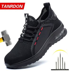 Chaussures de sécurité Hommes Chaussures de sécurité à coussin d'air Chaussures de travail indestructibles Sneakers Steel Toe Anti-smash Industrial Shoe Chaussures anti-crevaison 230729