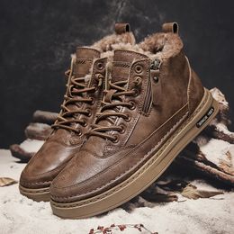 Zapatos de seguridad para hombres botas de invierno de algodón Hightop moda Casual tendencia tobillo plano versión coreana herramientas estudiante 231123