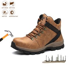 Veiligheidsschoenen mannen High-Top Labour Boots Safety Work Shoes Steel Teen Cap Punctuure-Proilt-Proof Anti-Smash onverwoestbare slijtvaste beschermingsschoenen 230811