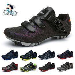 Veiligheidsschoenen Men MTB Cycling Flat Cleats Road Bike Boots Speed ​​Bicycle Sneaker Racing Women SPD Mountain Biking Zelf vergrendelingen 220922