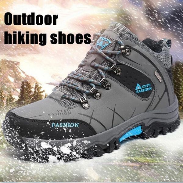 Zapatos de seguridad botas de nieve de invierno para hombres botas de cuero impermeables súper calientes botas de senderismo para hombres al aire libre trabajo zapatos de viaje tamaño 39-47 230812