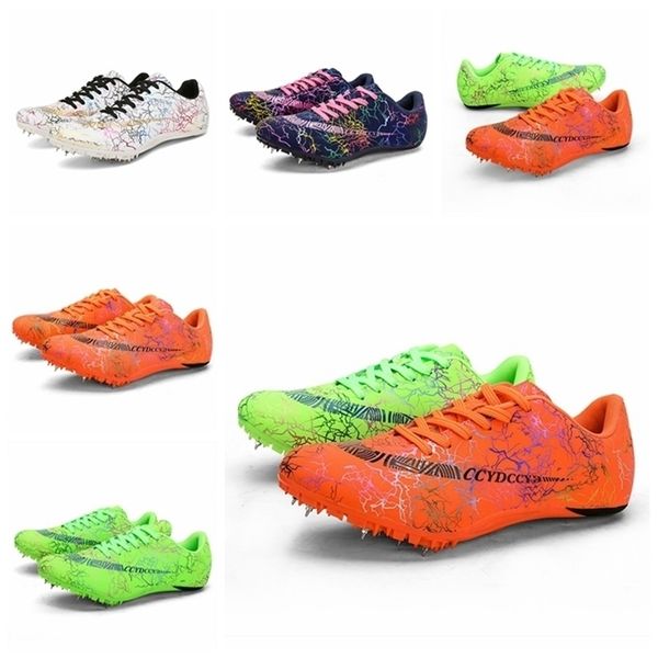 Zapatos de seguridad Hombres Track Field Sprint Mujeres Spikes Zapatillas Atleta Ligero Correr Entrenamiento Racing Spike Sport Tamaño 3545 220831