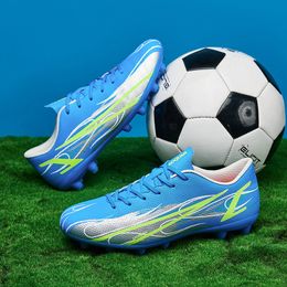 Veiligheidsschoenen Plus Maat 3247 Blue Outdoor Child Soccer Sports Ademend Nonslip Futsal Soft Comfortabele Kids Football Sneakers 230822