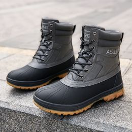 Chaussures de sécurité grande taille 47 bottes d'extérieur pour hommes bottes de neige d'hiver pour hommes bottes de travail d'entraînement imperméables antidérapantes garder au chaud chaussures d'hiver 230203