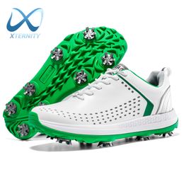 Zapatos de seguridad profesionales de Golf para hombre, zapatillas de deporte impermeables de lujo, calzado antideslizante de alta calidad para caminar, calzado deportivo con pinchos 230821