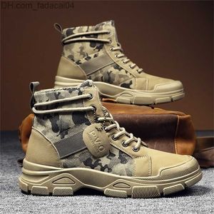 Chaussures de sécurité Chaussures de sécurité Automne Bottes militaires pour hommes Camouflage Desert Hightop Sneakers Travail antidérapant Buty Robocze Meskie 221110 Z230701