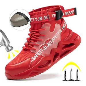 Chaussures de sécurité Chaussures de sécurité hommes femmes bottes de travail chaussette en acier bottes de sécurité homme chaussures indestructibles chaussures de travail Anti-smash baskets homme 231009