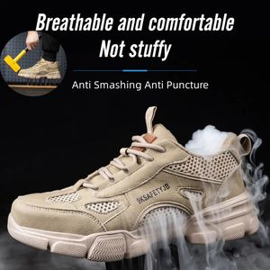 Zapatos de seguridad estilo verano zapatos de seguridad para hombres zapatillas ligeras transpirables cómodas zapatillas de trabajo indestructibles para Hombre 231128