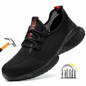 Veiligheidsschoenen Zomer Werkschoenen met bescherming Ademende lichtgewicht veiligheidsschoenen met ijzeren teen Anti-stab Anti-slip Working Summer Shoes 230815