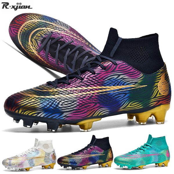 Zapatos de seguridad TF / FG Zapatos de fútbol Hombres Tamaño grande Tobillo alto / bajo Entrenamiento al aire libre Botas de fútbol Antideslizantes Sport Turf Soccer Cleats Unisex 35-48 # 230630